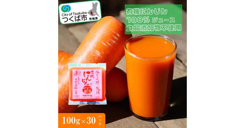 【ふるさと納税】ベルファームつくばのにんじんジュース 100% 100g×30袋 | 茨城県 つくば市 健康 無農薬 夕べに 新鮮 ダイエット 美容 美肌 オーガニック フレッシュジュース デトックス 無添加 アンチエイジング 酵素 1420886