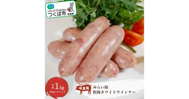 【ふるさと納税】村下商事シリーズ みらい豚 粗挽 ホワイトウインナー 1kg (500g×2パック) | 茨城県 つくば市 豚肉 豚 ぶた肉 ホワイト ウインナー ギフト 高級 高品質 ブランド豚 銘柄豚 ポーク 冷凍 1102668