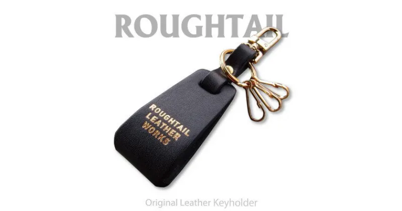 【ふるさと納税】Roughtail leather works【 レザーチャームキーホルダー】ブラック【1498034】