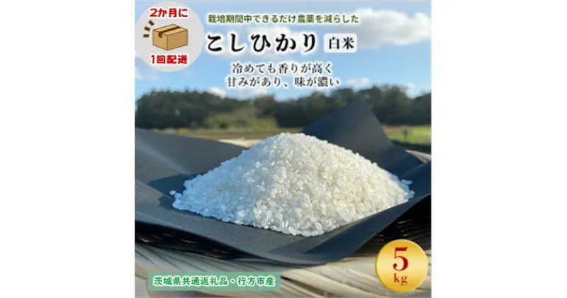 【ふるさと納税】【2ヵ月毎定期便】栽培期間中できるだけ農薬を減らす こしひかり白米5kg茨城共通返礼品行方産全6回【4055849】