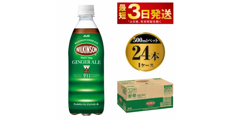 【ふるさと納税】ウィルキンソン　ジンジャーエール　500mlペット　24本入り1ケース　【飲料類・炭酸飲料・ウィルキンソンジンジャーエール・炭酸・ジンジャーエール】