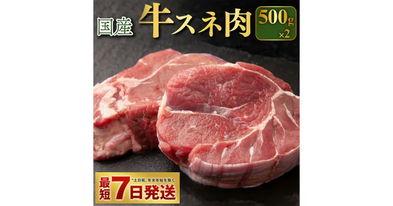 【ふるさと納税】国産 牛スネ肉 500g×2 合計1kg【小分け 茨城県産 カレー シチュー 煮込み料理 冷凍】