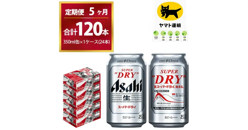 【ふるさと納税】【5ヶ月定期便】スーパードライ （合計120本）350ml × 毎月1ケース ( 24本 ) を5ヶ月間（ 計5回 ）お届けします。 | アサヒビール 酒 お酒 生ビール Asahi super dry 缶ビール 缶 茨城県守谷市 酒のみらい mirai