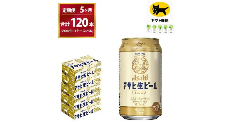 【ふるさと納税】【5ヶ月定期便】マルエフ（合計120本） 350ml × 毎月1ケース ( 24本入 ) を 5ヶ月（ 計5回 ）お届けします。 | アサヒビール 酒 お酒 生ビール Asahi super dry 缶ビール 缶 ギフト 内祝い 茨城県守谷市 酒のみらい mirai