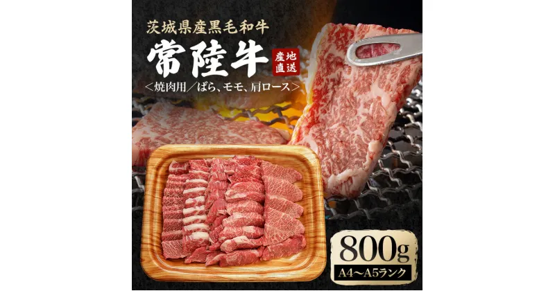 【ふるさと納税】瑞穂農場で育てた常陸牛焼肉セット 約800g 牛肉 やきにく 肩ロース バラ モモ ブランド牛 A4 A5 冷凍配送 茨城県 A4ランク A5ランク お中元 焼肉の日 敬老の日 常陸牛 焼肉 10種 盛り合わせ 食べ比べ 国産 肉 BBQ セット 送料無料