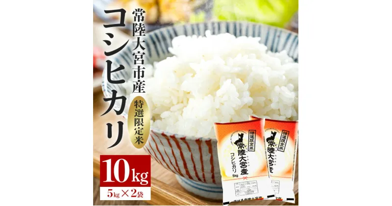 【ふるさと納税】常陸大宮産 コシヒカリ 10kg(5kg×2) 特選限定米 白米 精米 おこめ 訳アリ ご飯 国産米 お米ギフト ブランド米 贈答用 人気のお米 美味しいお米