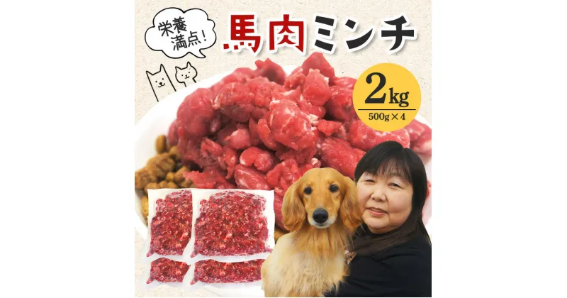 【ふるさと納税】馬肉モモ肉粗挽ミンチ肉500g×4 送料無料