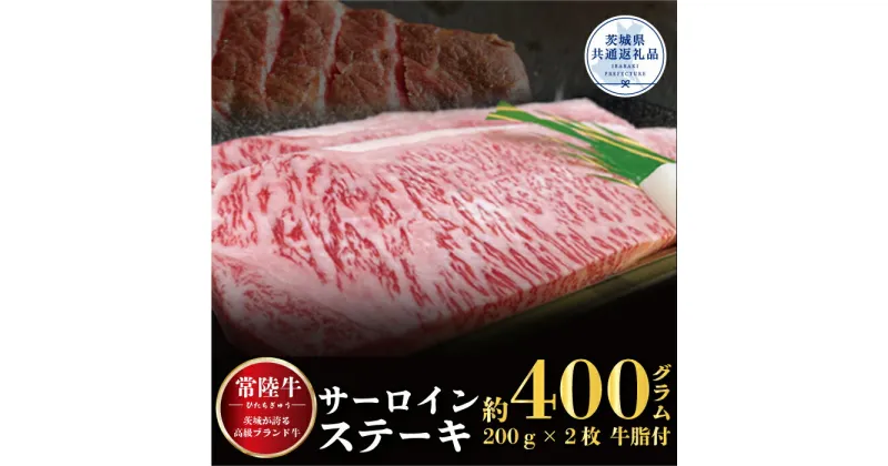 【ふるさと納税】常陸牛 サーロインステーキ 400g 200g×2枚 茨城県共通返礼品 銘柄牛 きめ細い 柔らかい 豊かな風味 黒毛和牛 A4ランク A5ランク ブランド牛 茨城 国産 黒毛和牛 霜降り 牛肉 冷凍 ギフト 内祝い 誕生日 お中元 贈り物 お祝い 焼肉 送料無料