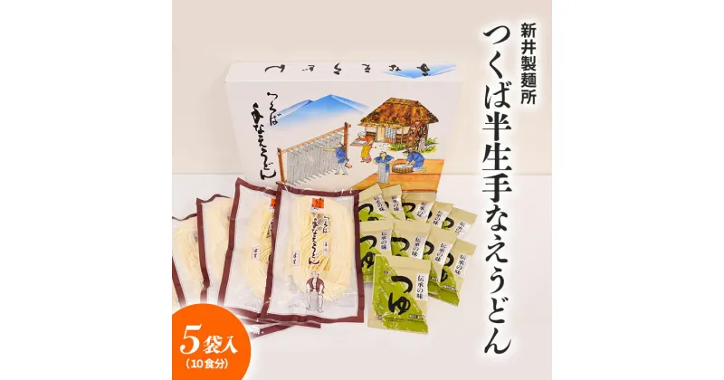 【ふるさと納税】新井製麺所　つくば半生手なえうどん5袋入り(10食分)