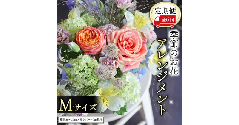 【ふるさと納税】≪定期便≫季節のお花アレンジメントM＊6回 アレンジメント 生花