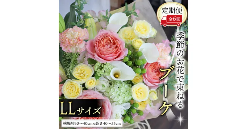 【ふるさと納税】 【 定期便 6ヶ月 】 毎月届く 季節のブーケ LLサイズ 花 生花 6回 おうち時間 定期便 新生活 応援