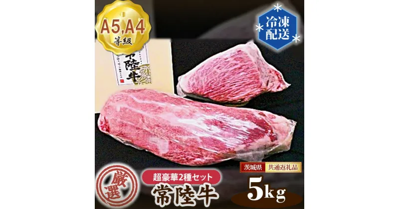 【ふるさと納税】No.168 常陸牛 厳選！超豪華2種セット約5kg（A5・A4等級）＜茨城県共通返礼品＞ ／ 牛肉 カルビ もも 茨城県産 送料無料 茨城県