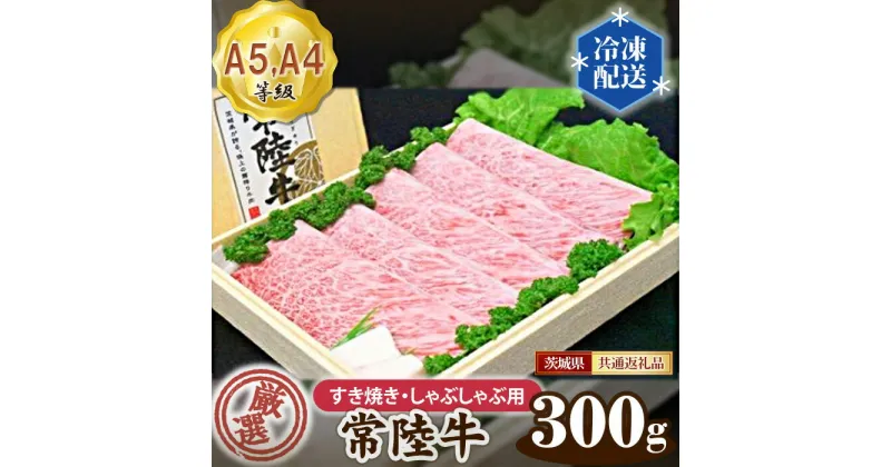 【ふるさと納税】No.019 常陸牛 厳選！すき焼き・しゃぶしゃぶ用300g（A5・A4等級）＜茨城県共通返礼品＞ ／ 牛肉 黒毛和牛 高級 送料無料 茨城県