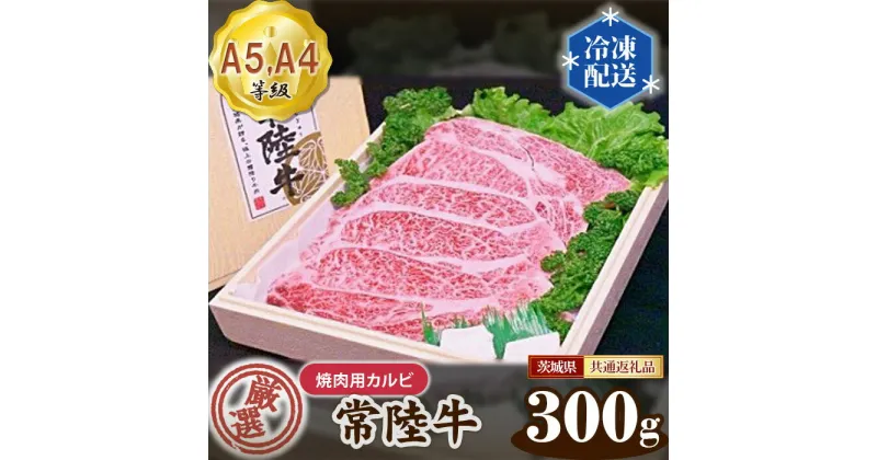 【ふるさと納税】No.021 常陸牛 厳選！焼肉用カルビ300g（A5・A4等級）＜茨城県共通返礼品＞ ／ 牛肉 黒毛和牛 高級 送料無料 茨城県