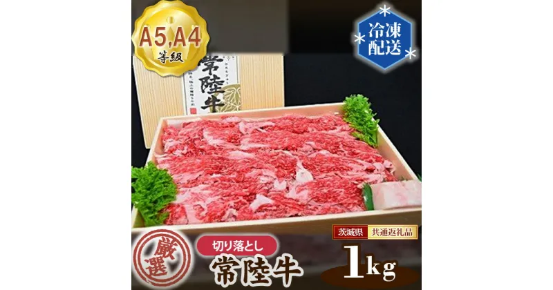 【ふるさと納税】No.129 常陸牛 厳選！切り落とし1kg（A5・A4等級）＜茨城県共通返礼品＞ ／ 牛肉 黒毛和牛 高級 送料無料 茨城県