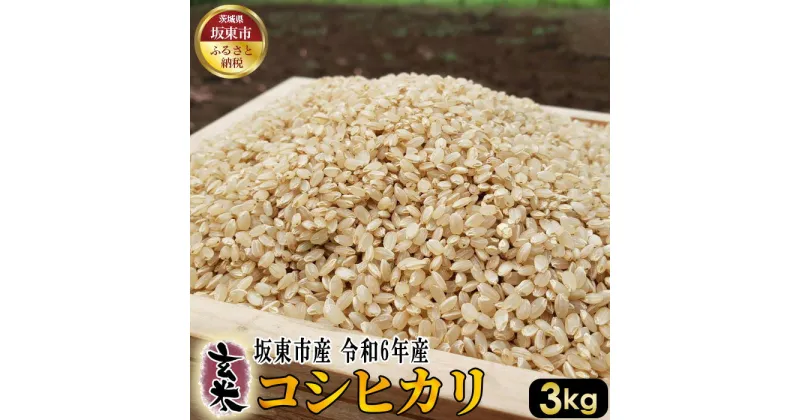 【ふるさと納税】No.385 玄米　コシヒカリ3kg【令和6年産】／ 自然 お米 米 こめ 送料無料 茨城県