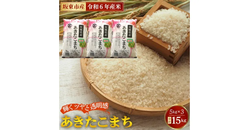 【ふるさと納税】No.772 令和6年産　あきたこまち15kg【坂東市産】／ 自然 お米 こめ ごはん 送料無料 茨城県