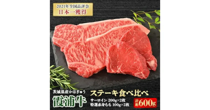 【ふるさと納税】霞浦牛(かほぎゅう)　ステーキ食べ比べ4枚セット(約200g×2/約100g×2)【配送不可地域：離島】【1364363】