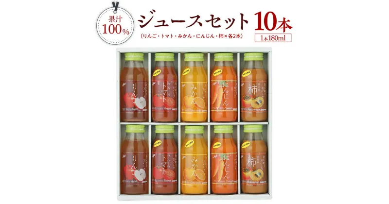 【ふるさと納税】ジュースセット10本 ジュース 果汁 100％ にんじん みかん トマト 柿 りんご セット