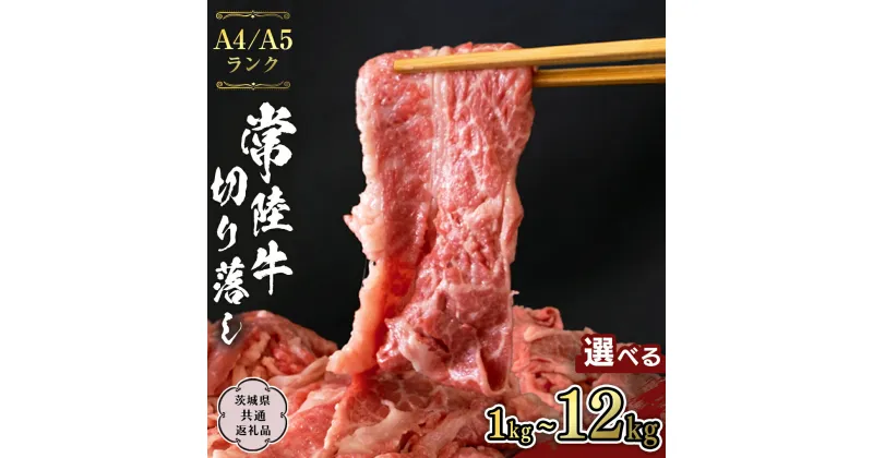 【ふるさと納税】 常陸牛 切り落とし 1kg 牛肉 国産牛 和牛 切落し お肉 A4ランク A5ランク ブランド牛 切り落し すき焼き 定期便 小分け 冷凍 （茨城県共通返礼品） 黒毛和牛 国産黒毛和牛