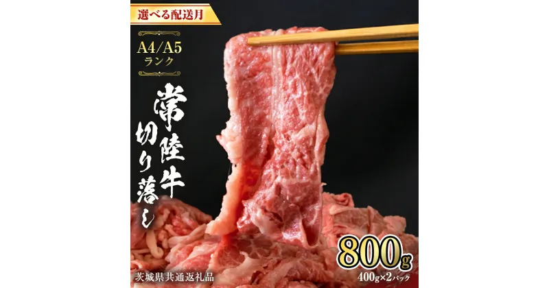 【ふるさと納税】【 選べる 配送月 】 常陸牛 切り落とし 合計 800g ( 400g × 2袋 ) 使いやすい 小分け パック A4 A5 ランク 8月 12月 2月 茨城県共通返礼品 黒毛和牛 国産黒毛和牛 和牛 国産 牛肉 牛 お肉 肉 ひたち牛