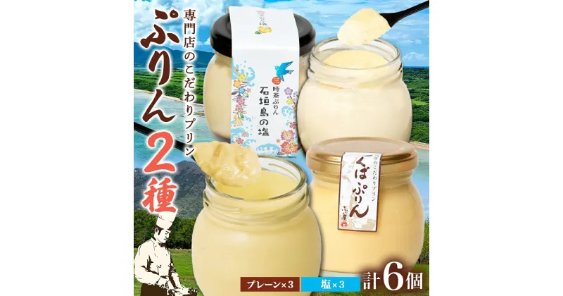 【ふるさと納税】つくばぷりん プレーン ＆ 三時茶ぷりん 塩 各3個 計6個 冷凍 プリン ぷりん しお スイーツ 洋菓子 おやつ 冷菓 ご褒美 デザート 専門店 和スイーツ 人気 グルメ お取り寄せ ギフト プレゼント 贈り物 つくば 石垣島 三時茶 送料無料 ふじ屋 茨城県 桜川市