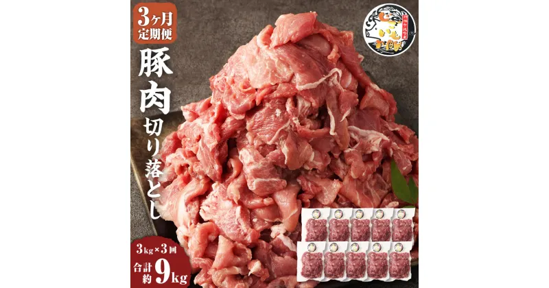 【ふるさと納税】【3ヶ月定期便】じごいもの豚 豚肉 切り落とし 約3kg 300g×10パック 合計9kg 定期 国産 豚 茨城県 神栖市 冷凍 送料無料