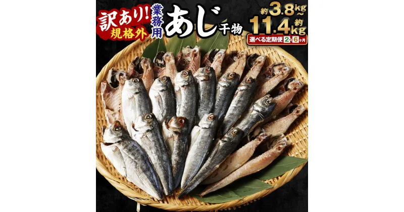 【ふるさと納税】＜選べる定期便＞訳あり 規格外 業務用 無添加 あじ干物 1.9kg 鯵 魚 国内加工 冷凍 茨城県 神栖市 送料無料