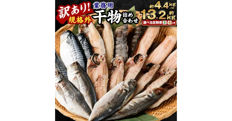 【ふるさと納税】＜選べる定期便＞訳あり 規格外 業務用 干物詰め合わせ 2.2kg さば あじ ほっけ 鯖 鯵 サバ アジ ホッケ 魚 国内加工 冷凍 茨城県 神栖市 送料無料