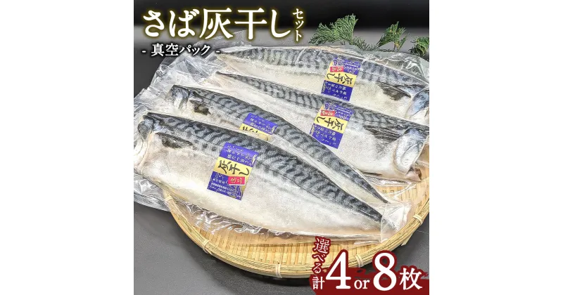 【ふるさと納税】＜選べる枚数＞さば灰干し 4枚 8枚セット 干物 鯖 サバ 焼き魚 灰干 矢口商店 魚 海鮮 魚介類 真空パック 冷凍 茨城県 神栖市 送料無料