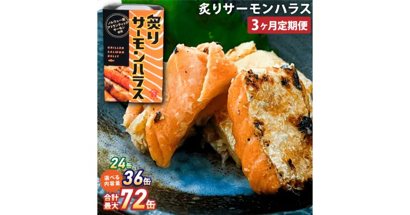 【ふるさと納税】【3ヶ月定期便】炙りサーモンハラス 100g セット（8缶・12缶・24缶） 大西洋さけ アトランティックサーモン ハラス さけ サケ 鮭 魚 缶詰め ノルウェー産 茨城県 神栖市 送料無料