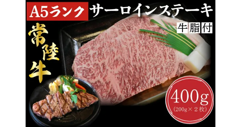 【ふるさと納税】【常陸牛A5ランク】サーロインステーキ　400g（200g×2枚）｜DT-1