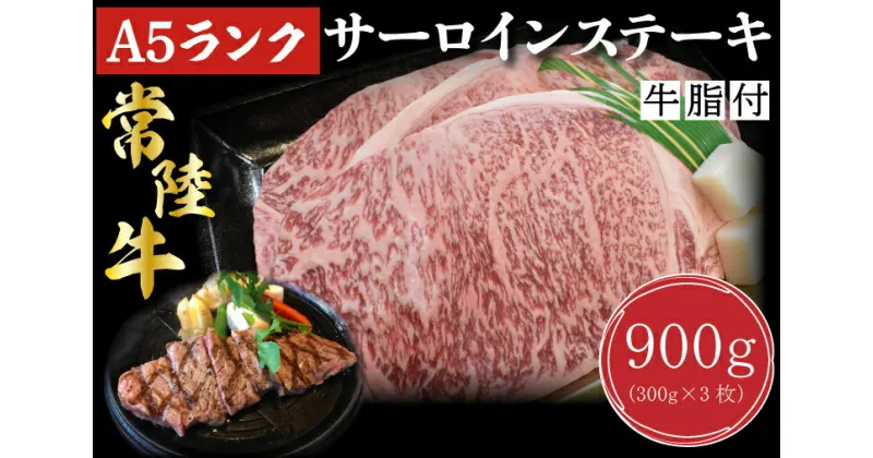 【ふるさと納税】【常陸牛A5ランク】サーロインステーキ　900g（300g×3枚）｜DT-3