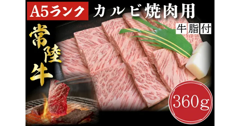 【ふるさと納税】【常陸牛A5ランク】カルビ焼肉用360g｜DT-5