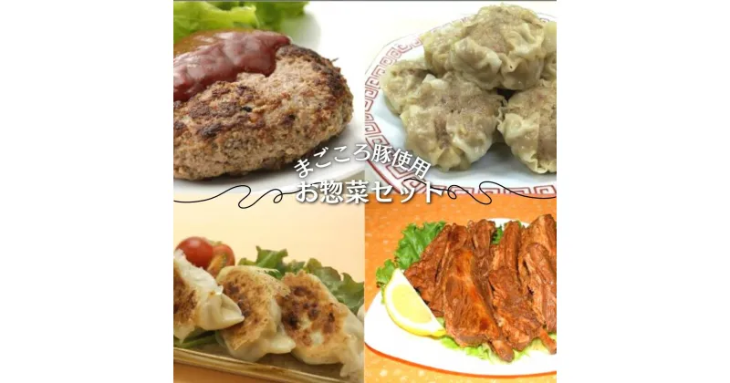 【ふるさと納税】冷凍お惣菜セット(手捏ねハンバーグ140g×3個、手作りジャンボ焼売10個、手作りジャンボ餃子10個、自家製スペアリブ2本)