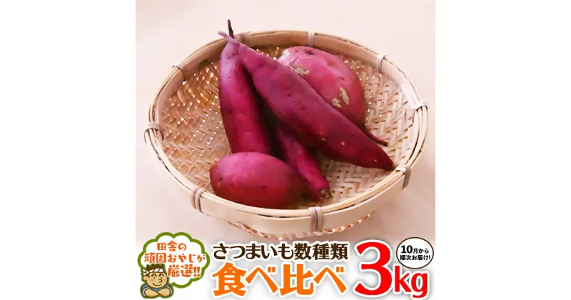 【ふるさと納税】さつまいもの食べ比べセット3kg【令和6年10月より発送開始】（県内共通返礼品：行方市産）田舎の頑固おやじが厳選！