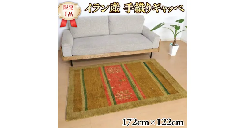 【ふるさと納税】【限定1品】イラン産 ギャッベ 手織り ラグ 172×122cm リビングサイズ 上質ウール100% 草木染 安心の天然素材 絨毯 カーペット ラグマット（BL-10527） ギャッベ ギャベ イラン 手織り 草木染 ウール100％ 天然素材 リビング ダイニング 書斎 寝室 和室