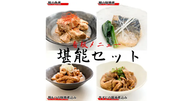 【ふるさと納税】「日本料理ねぎしや」 看板メニュー堪能セット （ 鯖の味噌煮・豚の角煮・豚もつの味噌煮込み・牛すじの醤油煮込み ） もつ もつ煮 牛 牛すじ さば 鯖 味噌煮 さばの味噌煮 お得 こだわり おかず 贈り物 簡単調理 おつまみ 冷凍 柔らか 魚 惣菜 お惣菜