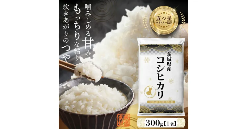 【ふるさと納税】＼ 新米 令和6年産 ／【 お試しサイズ 】 茨城県産 コシヒカリ 300g (300g×1袋) お試し ♪ 2合 五つ星お米マイスター監修 寄附額 1000円 ポッキリ 米 精米 茨城 お米 おこめ ごはん 白米 米 茨城産 こしひかり