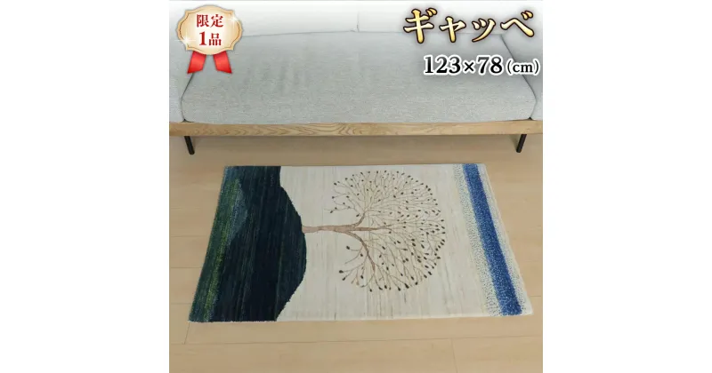 【ふるさと納税】【限定1品】ギャッベ ルリバフ 123×78cm 手織り 最高級 天然 ウール100% 草木染 リビングサイズ おしゃれ かわいい モダン 北欧 ラグ 絨毯 マット (HS-11089） ラグマット カーペット ギャベ 床暖房対応 ホットカーペット対応