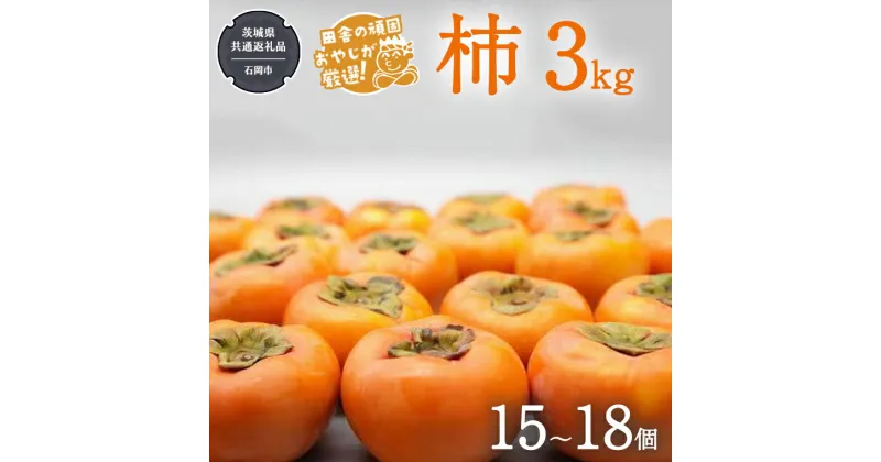 【ふるさと納税】柿 3kg（15〜18個）【令和6年10月より発送開始】（茨城県共通返礼品：石岡市産） 果物 フルーツ 茨城県産