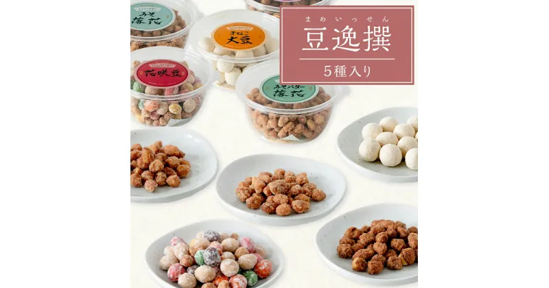 【ふるさと納税】豆逸撰（5個入） お菓子 落花生 豆菓子 味噌 ピーナッツ みそ落花 黒糖落花 きなこ大豆 花咲豆 みそバター落花 おやつ ギフト 贈り物