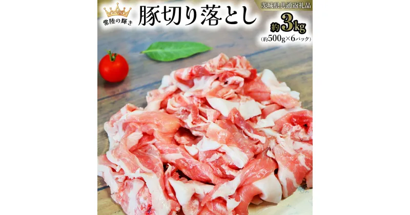 【ふるさと納税】【 常陸の輝き 】 豚 切り落とし 500g×6パック （ 約3kg ） (茨城県共通返礼品) 国産 国内産 豚肉 ポーク 豚こま 小間切れ カレー 焼きそば 炒め物 贈り物 ギフト