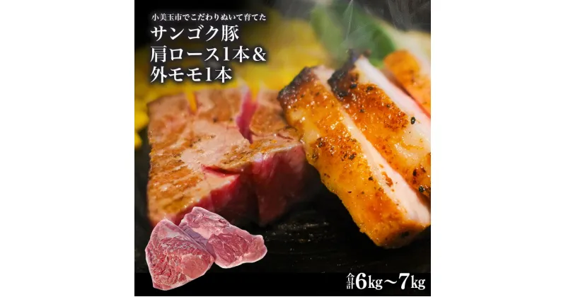 【ふるさと納税】脂身が甘い！サンゴク豚（肩ロース1本＆外モモ1本）6kg～7kg 豚肉 ブタ肉 肩ロース 外モモ 国産 茨城県産 ギフト プレゼント 冷蔵 2－G