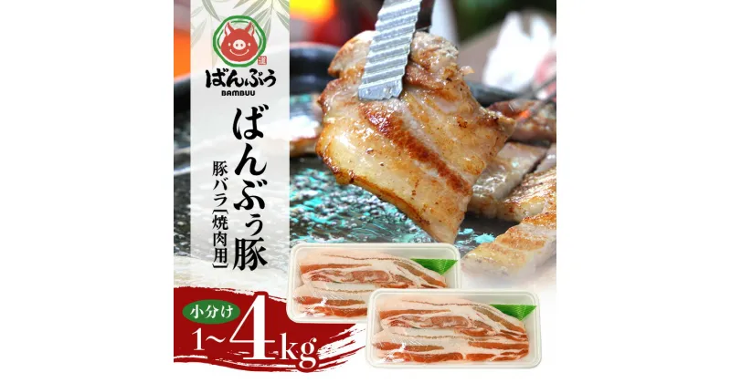 【ふるさと納税】ブランド豚「ばんぶぅ」小分け 豚バラ 焼肉用 選べる 1kg 2kg 4kg 冷凍便 1キロ 豚肉 豚バラ肉 豚バラスライス肉 焼き肉用 やき肉用 やきにく用 ヤキニク用 薄切り肉 うす切り肉 ぶた肉 ポーク ブタ肉 国産 茨城県産 ギフト プレゼント お祝い