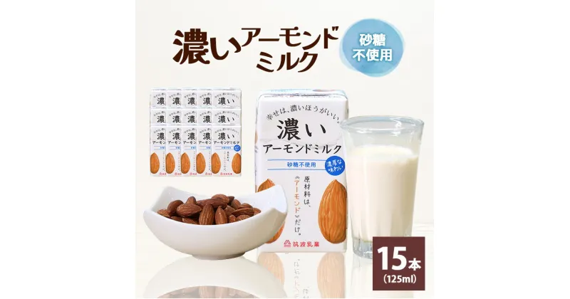 【ふるさと納税】濃いアーモンドミルク 砂糖不使用125ml×15本入り 飲料 飲み物 珈琲 焙煎 ヴィーガン 健康飲料 ダイエット 植物由来 オーガニック 47-AX