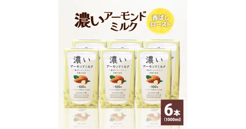 【ふるさと納税】濃いアーモンドミルク 香ばしロースト1000ml×6本入り 飲料 飲み物 珈琲 焙煎 ヴィーガン 健康飲料 ダイエット 植物由来 オーガニック 47-BA