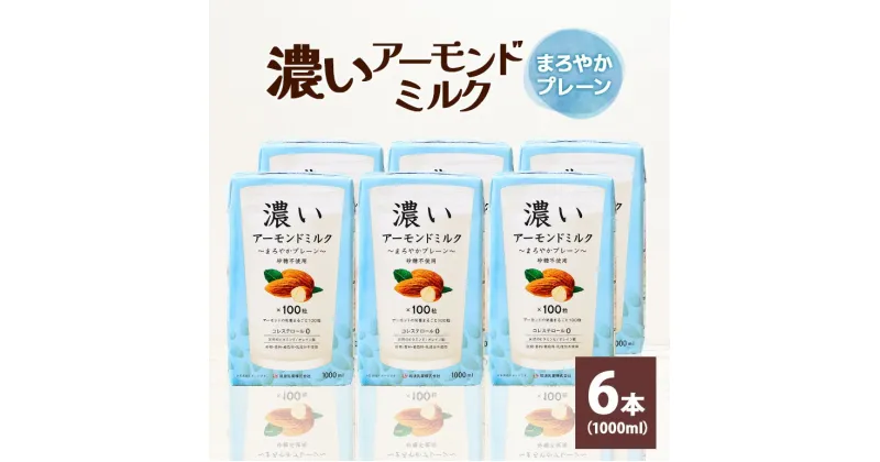 【ふるさと納税】濃いアーモンドミルク まろやかプレーン1000ml×6本入り 飲料 飲み物 珈琲 焙煎 ヴィーガン 健康飲料 ダイエット 植物由来 オーガニック 47-BB