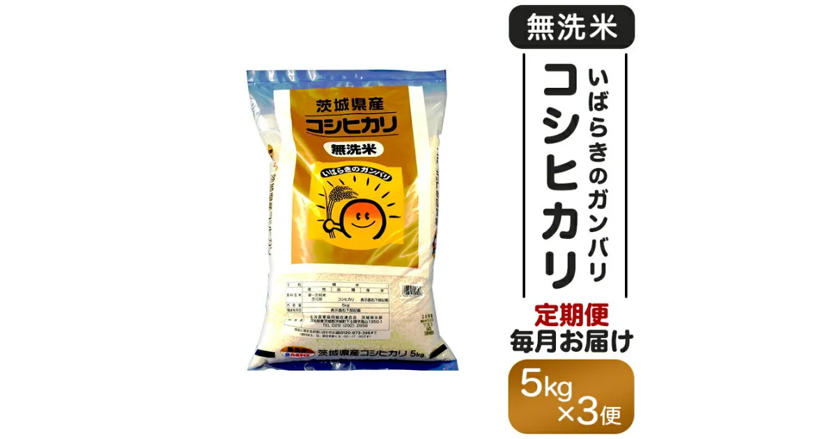 【ふるさと納税】米 無洗米 定期便 令和6年 こしひかり ガンバリコシヒカリ 157 無洗米 コシヒカリ 5kg 定期便 令和6年 茨城県産【3ヵ月連続お届け】