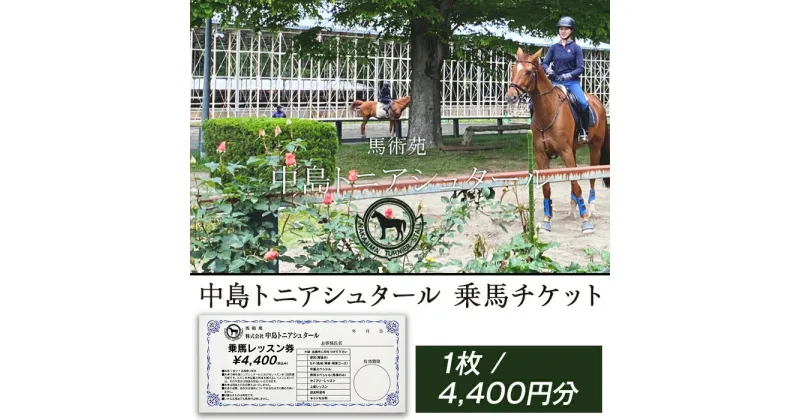 【ふるさと納税】272中島トニアシュタール　乗馬チケット　1枚（4,400円分）